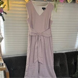 Connected Apparel Light Purple / Beige Sleeveless Jumpsuit